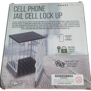 Smartpoint Cell Phone Jail Cell Lock Up Holds 6 Phones Padlock & Keys